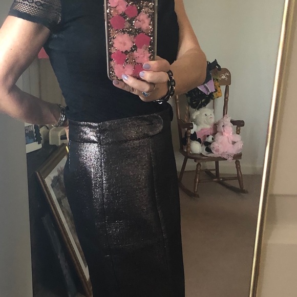 Trina Turk Metallic Pencil Skirt - Picture 3 of 10